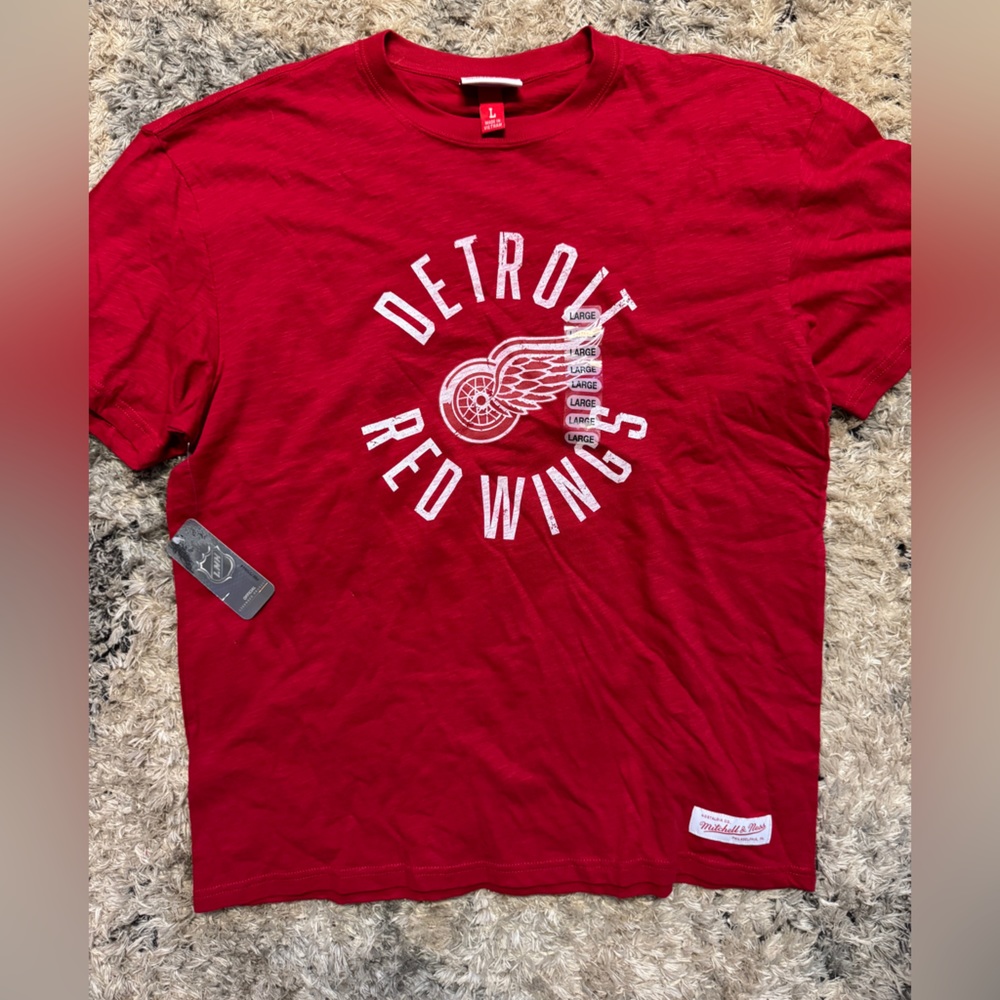 Mitchell & Ness Red Detroit Red Wings Shirt